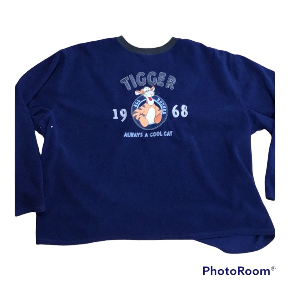 Disney Store Embroidered Tigger Always A Cool Cat 1968 Blue Fleece Sweatshirt 2X